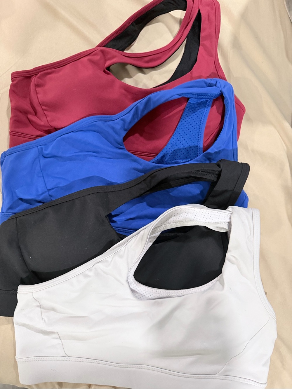 Everyday Racerback Sports Bra — White, Black, Blue, Berry